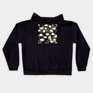 Black and White Aloha Palm Trees Kids Hoodie